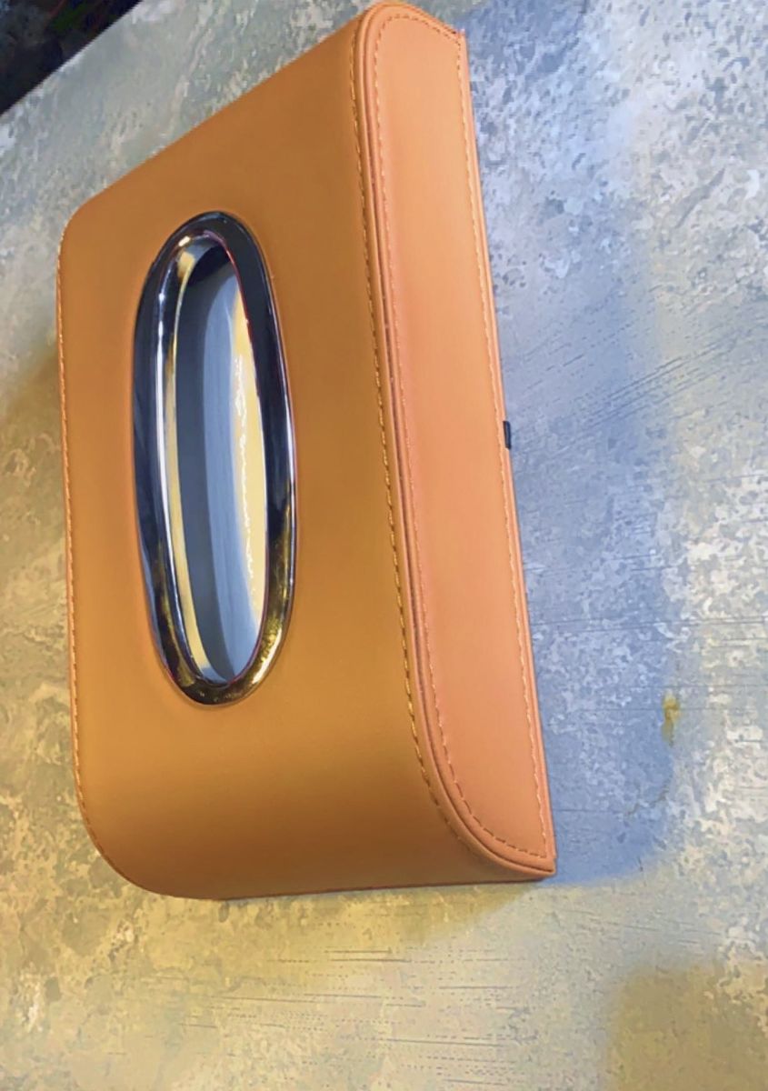 High Quality Beautiful Brown Leather Tissue Box