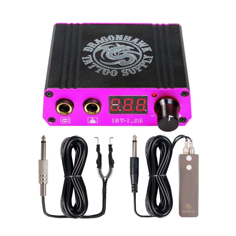 LCD Digital Tattoo Power Supply Foot Pedal Clip Cord