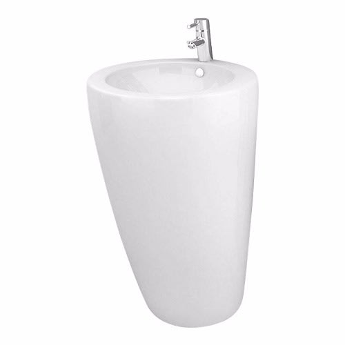 Oval Shape Ceramic Wash Hand Basin With Mixer
