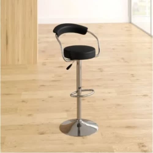 Swivel Adjustable Height Bar Stool - Set Of 2 - Black