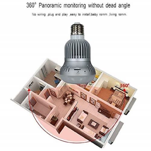 WIFI LED Light Bulb Camera Hidden Spy Camera Wide Angle IR CCTV Home Security  Video Recorder