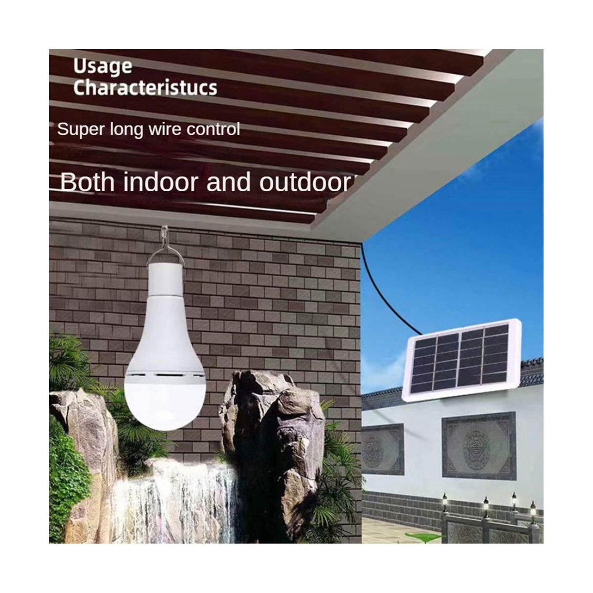 LED Solar Light Bulb Rechargeable Energy Bulb Lamp for