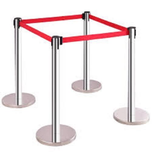 Automatic Stanchions Poles - Stainless 2pcs - Red Color