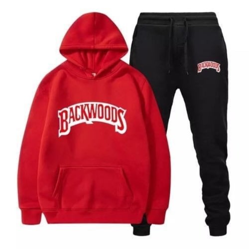 Backwoods Hoodie And Jogger - Red & Black