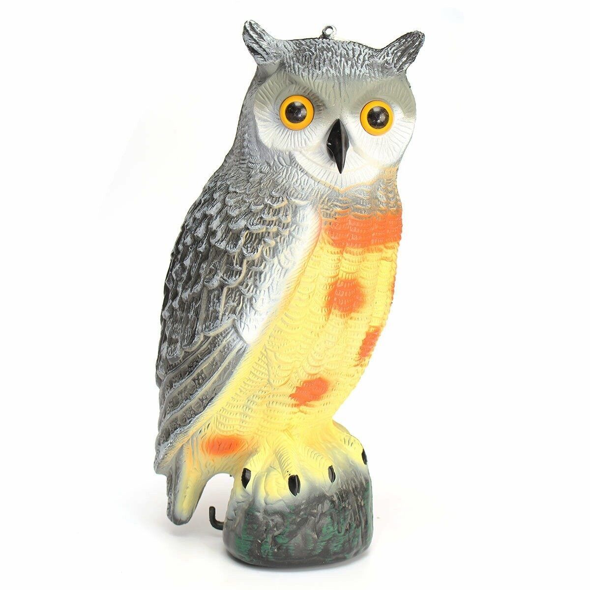 Garden Protect Large Owl Decoy Bait Bird Pigeon Crow Scarer Ornament Pet