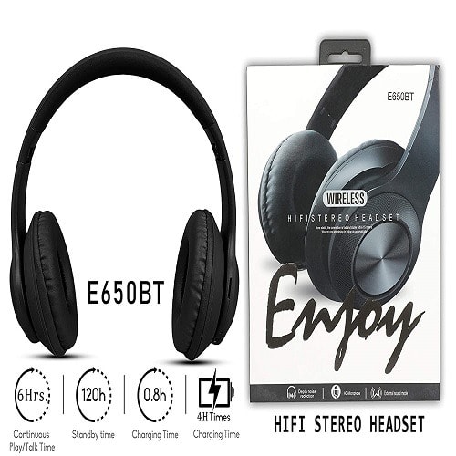 Enjoy Headphones Bluetooth Headphones-Black -E650