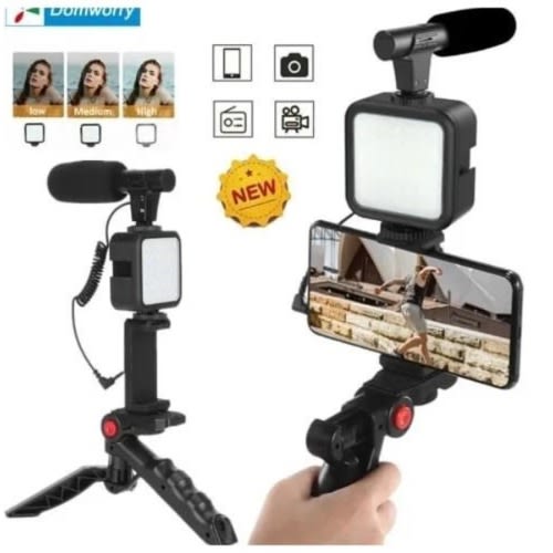 Vlogging Live Streaming Kit Microphone Ring Light Kit
