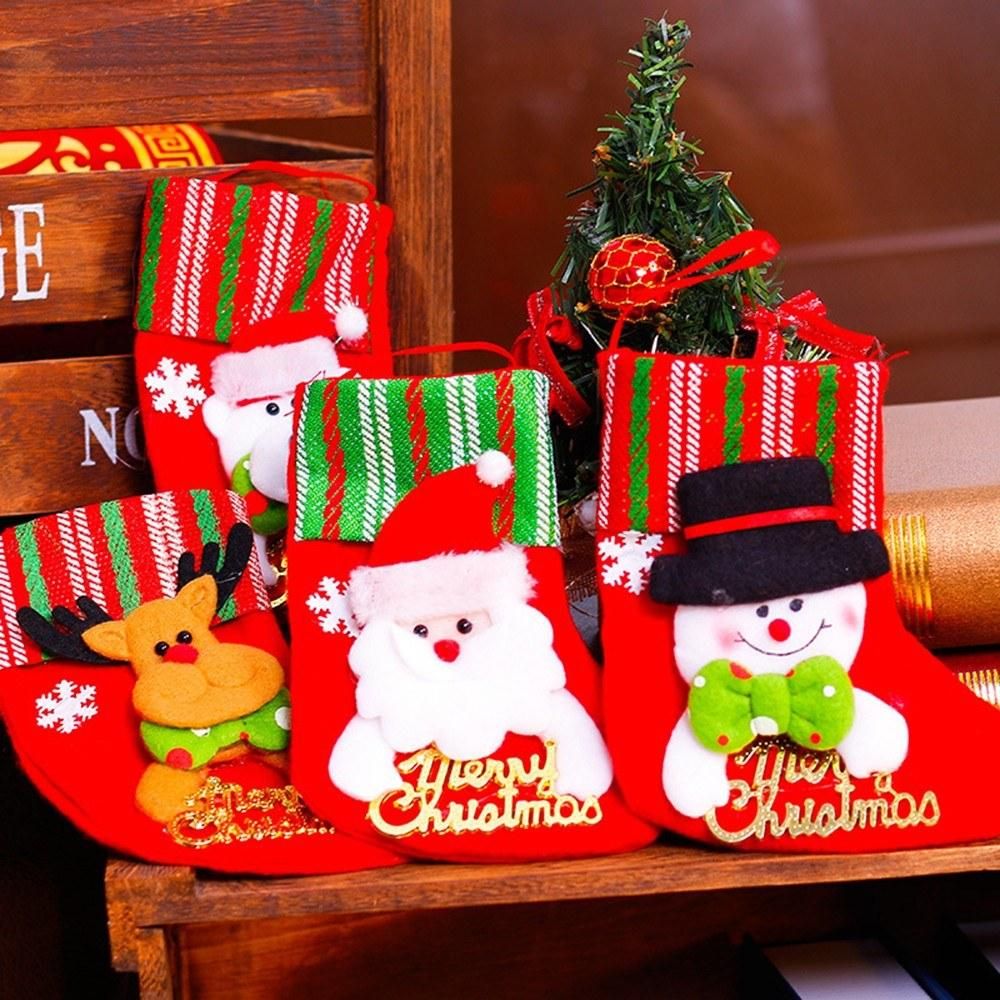Christmas New Style Creative Doll Christmas Socks Santa Claus, Snowman, Elk, Bear Gift Bag Christmas Tree Pendant Christmas Decoration