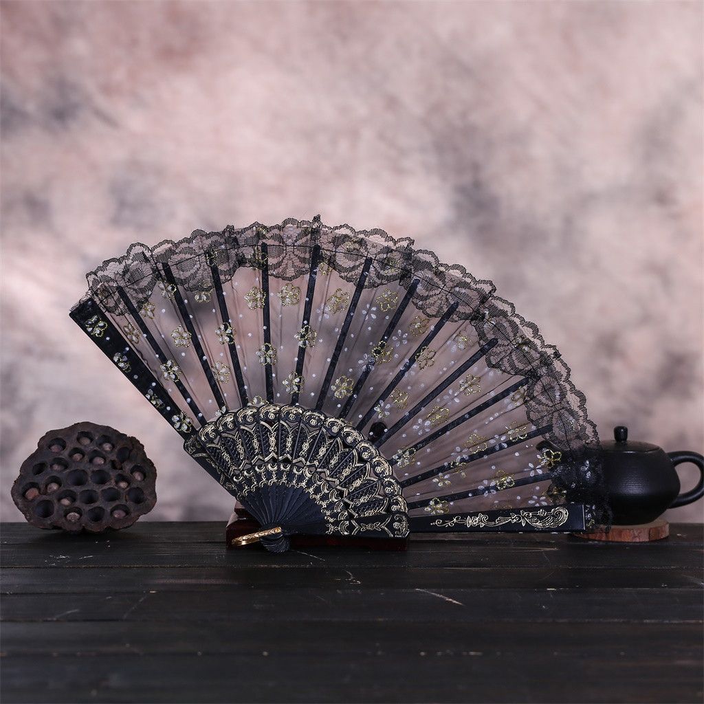 Dance Wedding Held Hand Flowers Hollow Lace Fans Folding Fan Chinese Folding Pcs Decorative Fans Style 2 ISHOWTIENDA