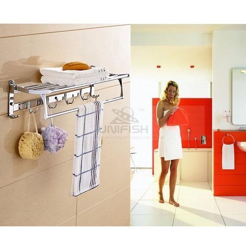 Multi-Rail Bathroom/Kitchen Towel+Sponge Rack Shelf Hanger
