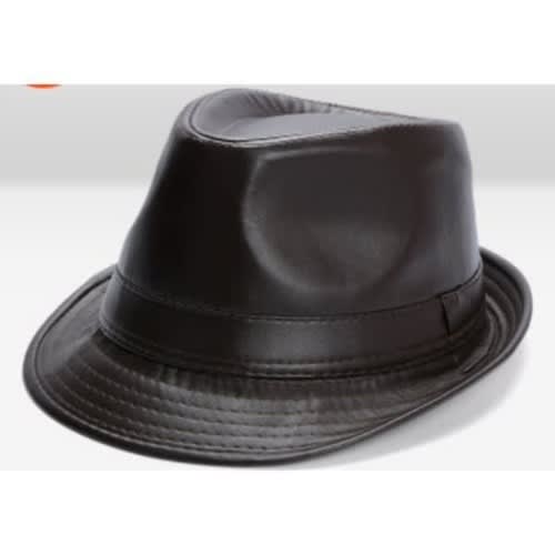 Men Leather Fedora - Brown