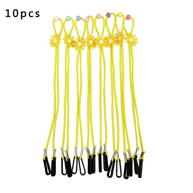 10p S/bag   Rope Extension Belt Ear Prote Tion Belt Hanging Ne K Windproof-yellow Flowers