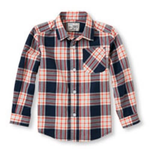 Toddler Boys' Long Sleeve Button-Down Poplin Shirt