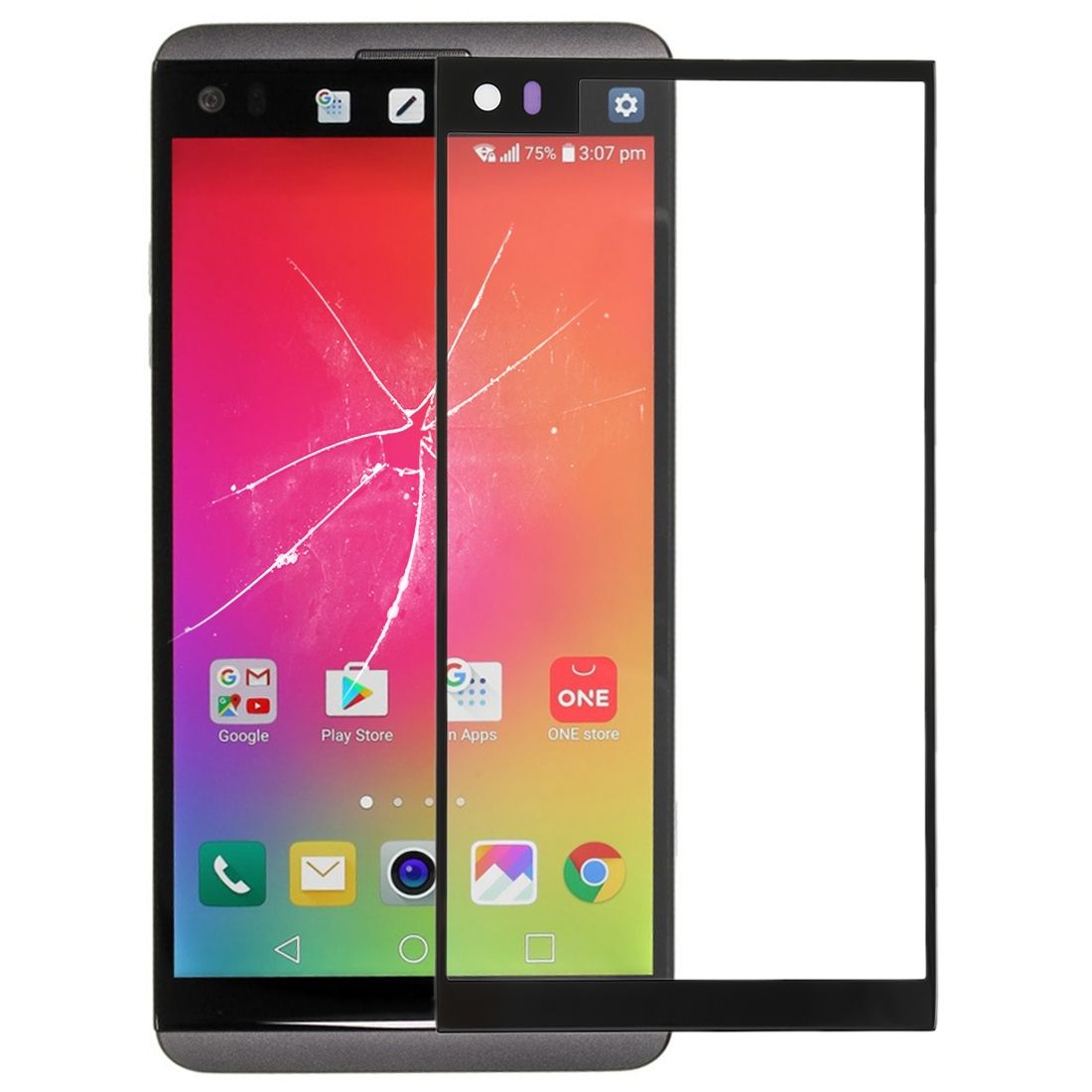 Front Screen Outer Glass Lens For LG V20 VS995 VS996 LS997 H910(Black)