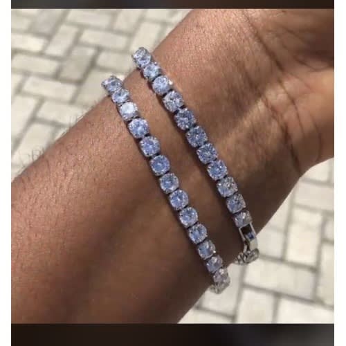 Iced Out Tennis Bracelet Silver