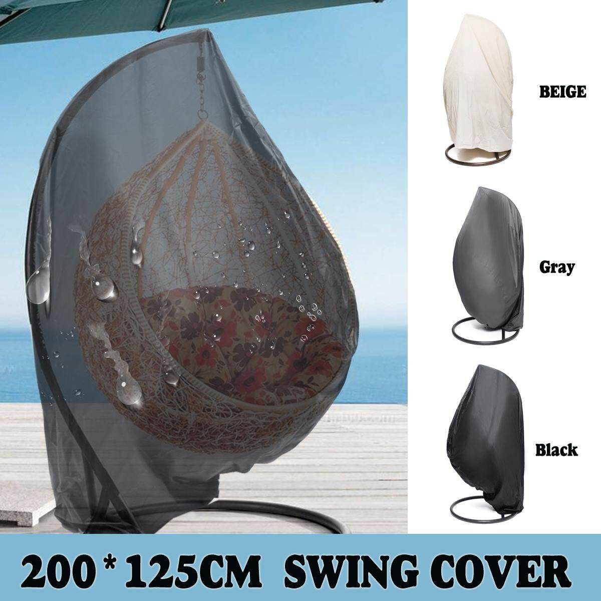 Hanging Egg Chair 125x210cm Swing Garden Swing Chair Cover Waterproof Dustproof -Grey Not Specified