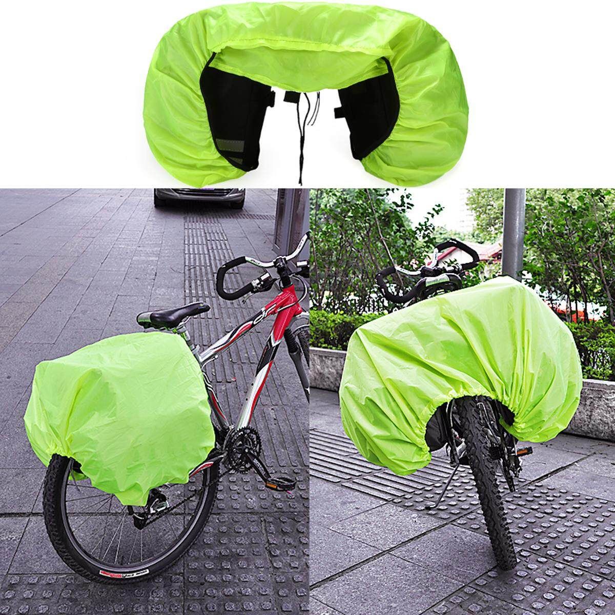 Waterproof Silk Rain Cover Coat For Bicycle Rear Seat Carrier Bag Rack Pannier