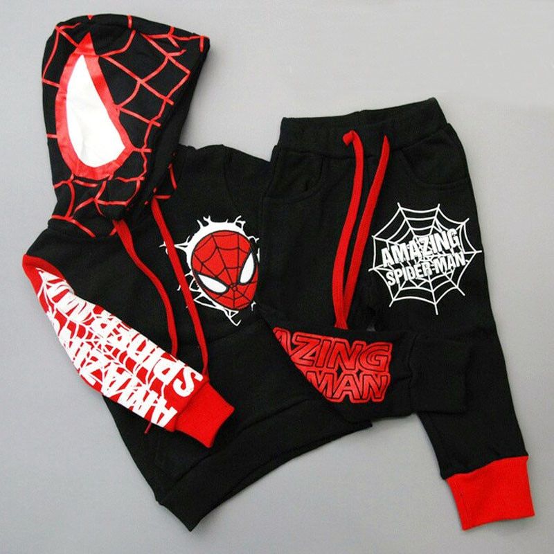 Autumn Winter Toddler Boys Clothes Sets Spiderman Costume Kids Clothes For Children Clothing Suit WT