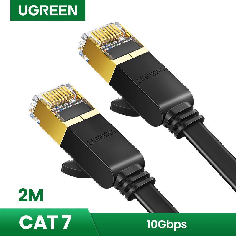 Cat 7 Ethernet Cable 10Gbps RJ45 LAN Internet Flat Cord 2M