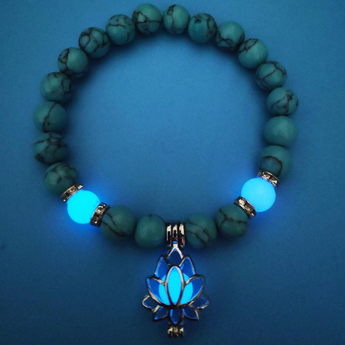 Bracelet Luminous Charm Turquoise Bead Bracelet Blue