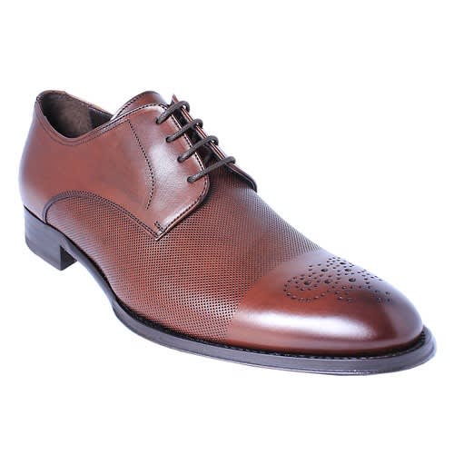 Perforated Calfskin Derbies - Brown