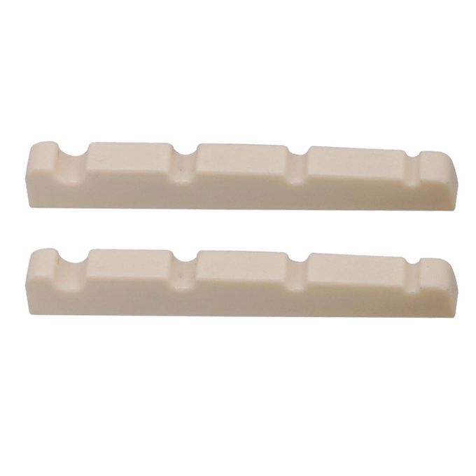 2x Guitar Curved Slotted Nut For 4-String Electric Guitar Beige Color