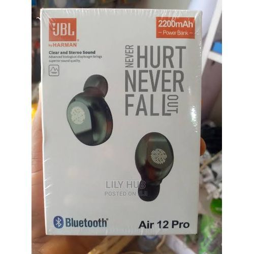 Air 12 Pro True Wireless Bluetooth Earphone With 2200mah Powerbank