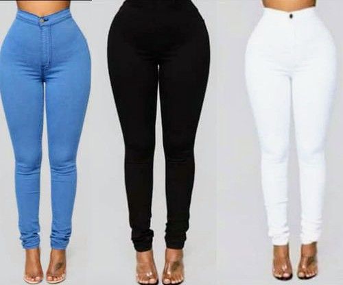 3 In 1 Ladies Sexy Slim Fitted Jeans-Black/White/Blue