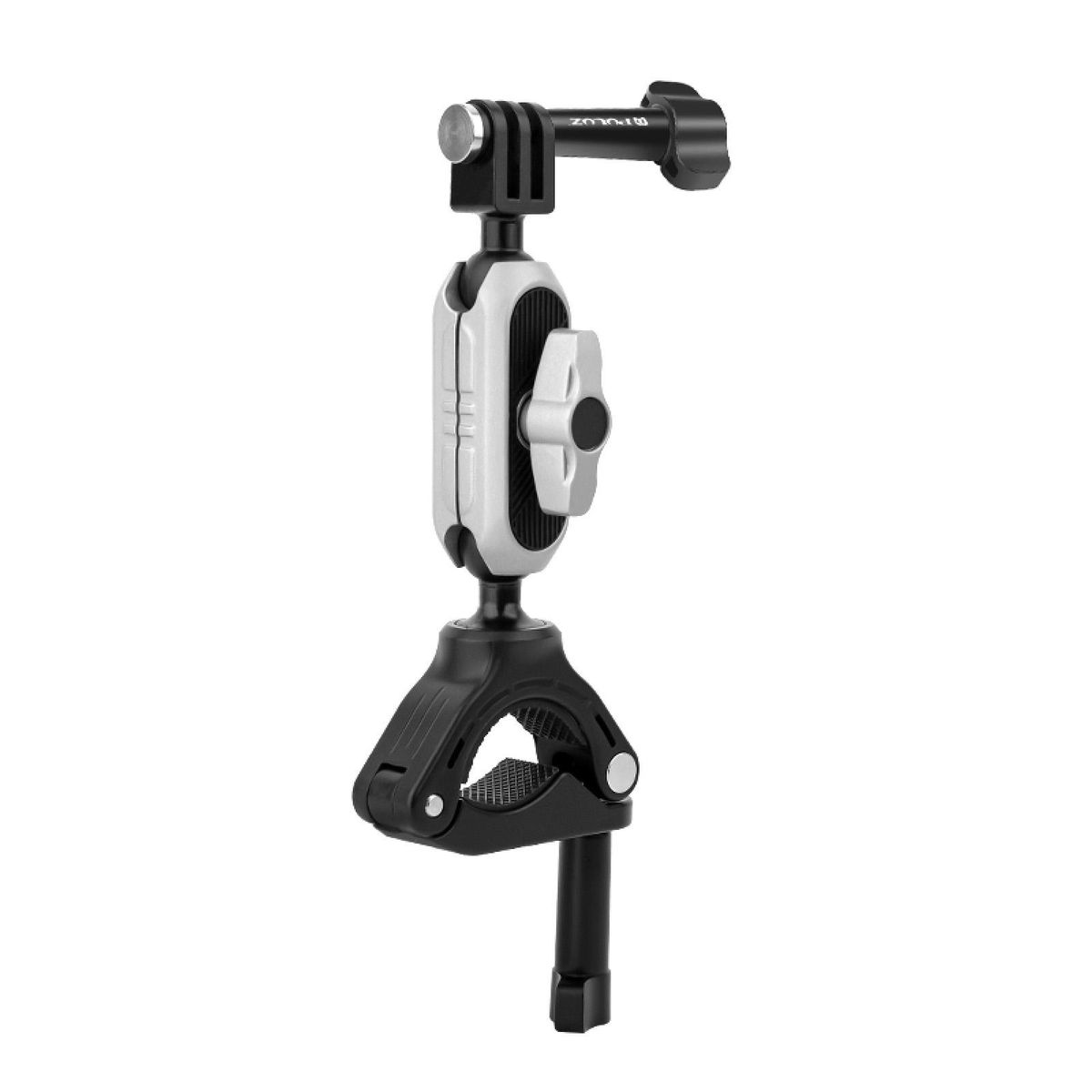 PULUZ PU862 Camera Mount Clamp Mount Bicycle Handlebar Adapter Mount Aluminum Alloy with Dual 360&deg;Rotatable Ball Head with GoPro Adapter Phone Clip Compatible with SJCAM GoPro Hero 11/10/9/8/7 and Other Action Cameras