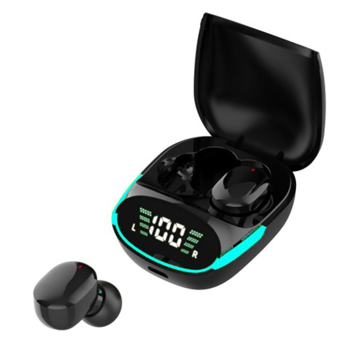 TG06 wireless BT headset True Wireless Stereo in-ear LED light touch digital display black