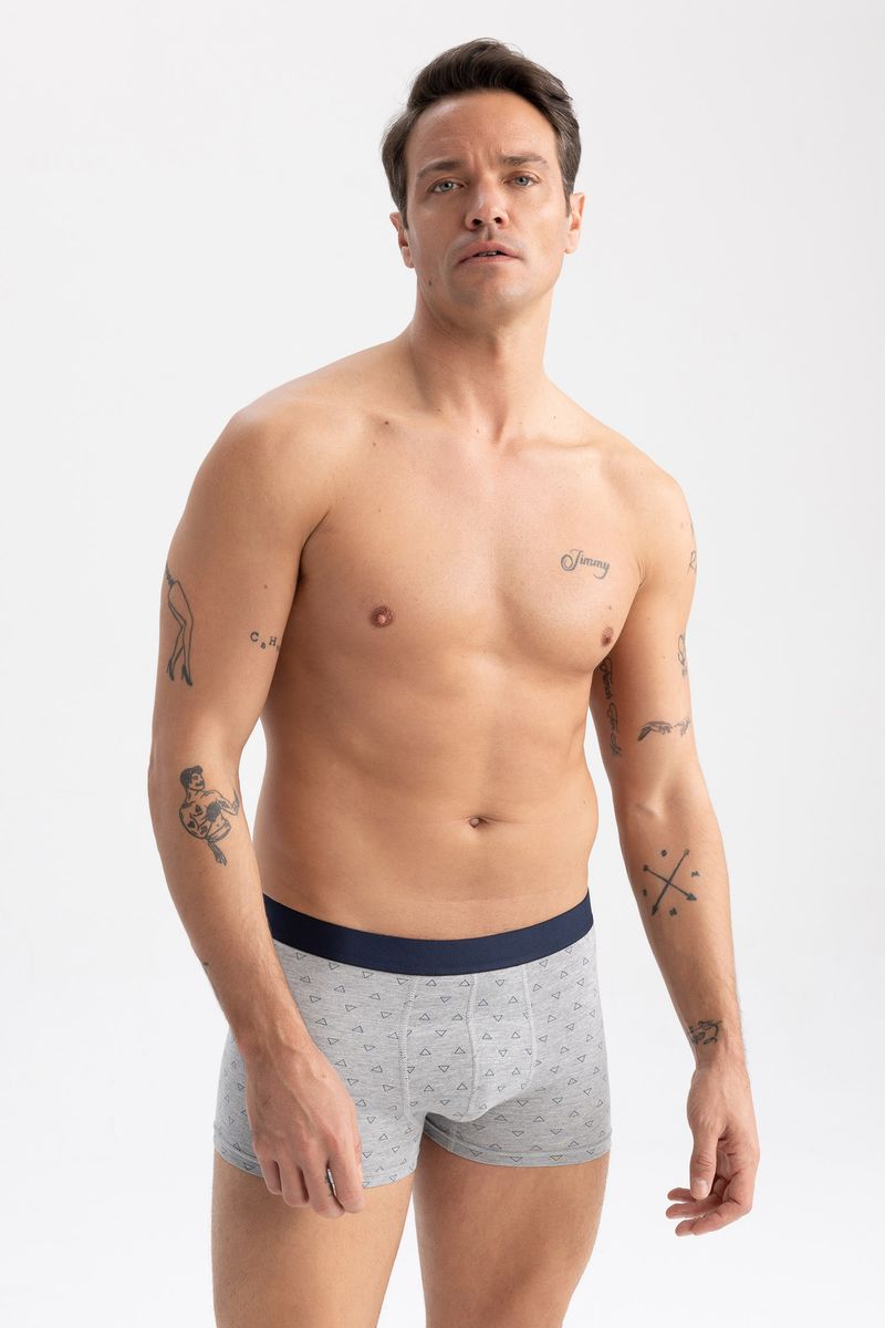3 Piece Man Casual Regular Fit Knitted Boxer - Grey