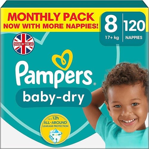 Pampers Baby-dry Taped Nappies Size 8 - 120 Count