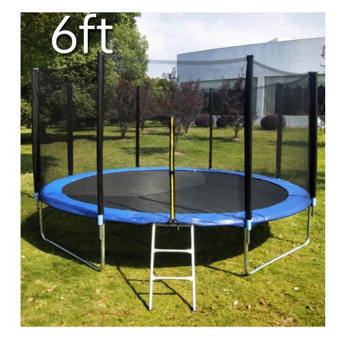 6ft Trampoline With Safety Enclosure Net And Ladder
