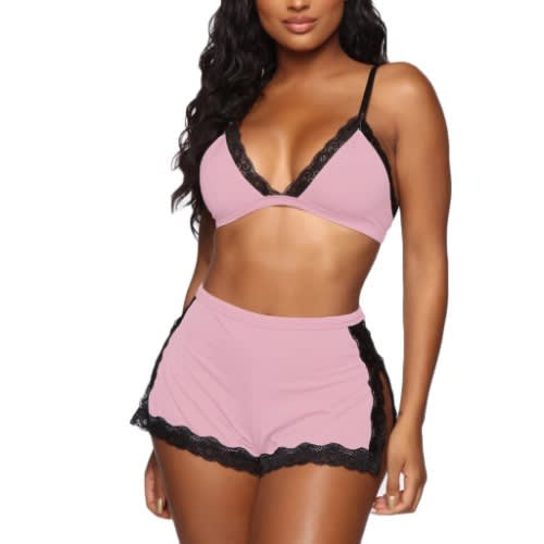 Women Lace Sleepwear -Pink