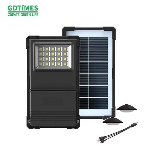 Portable Solar Energy Kit With 30W Floodlight And 2 Super Bright Bulbs