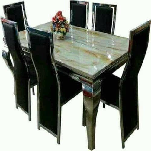 Marble Dining Set With Six Chairs
