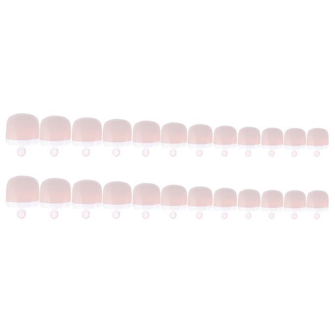 24Pcs False Toenail Tips Set French Full Cover  Toe Nail