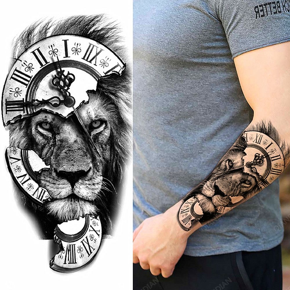 3pcs  Lion Men Waterproof Temporary Tattoos