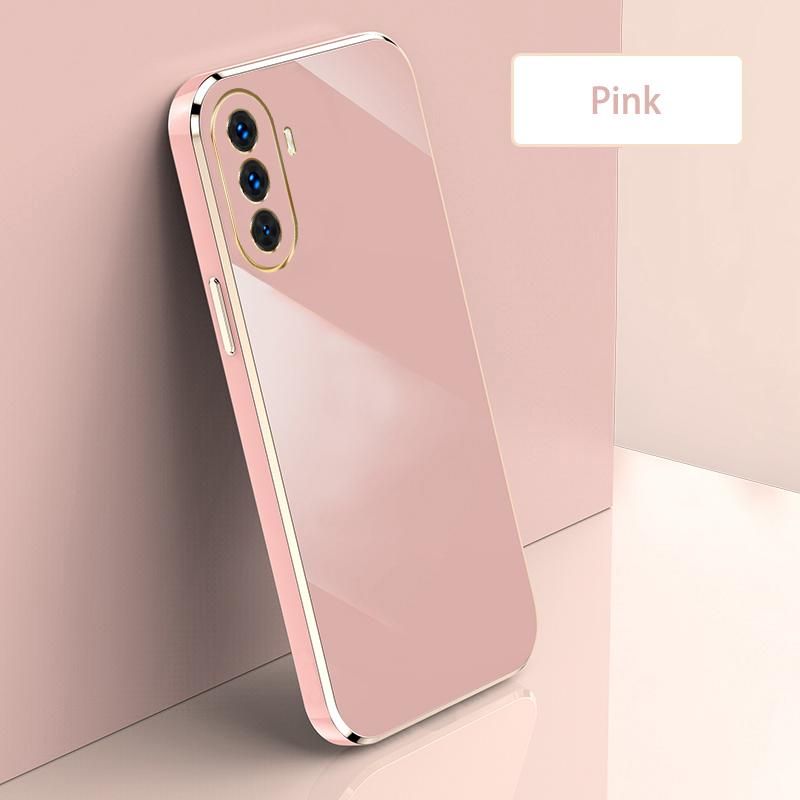 Ultra Thin Plating Phone Case for Huawei Nova Y70 Plus Lens Protection soft Phone Back Cover-Pink