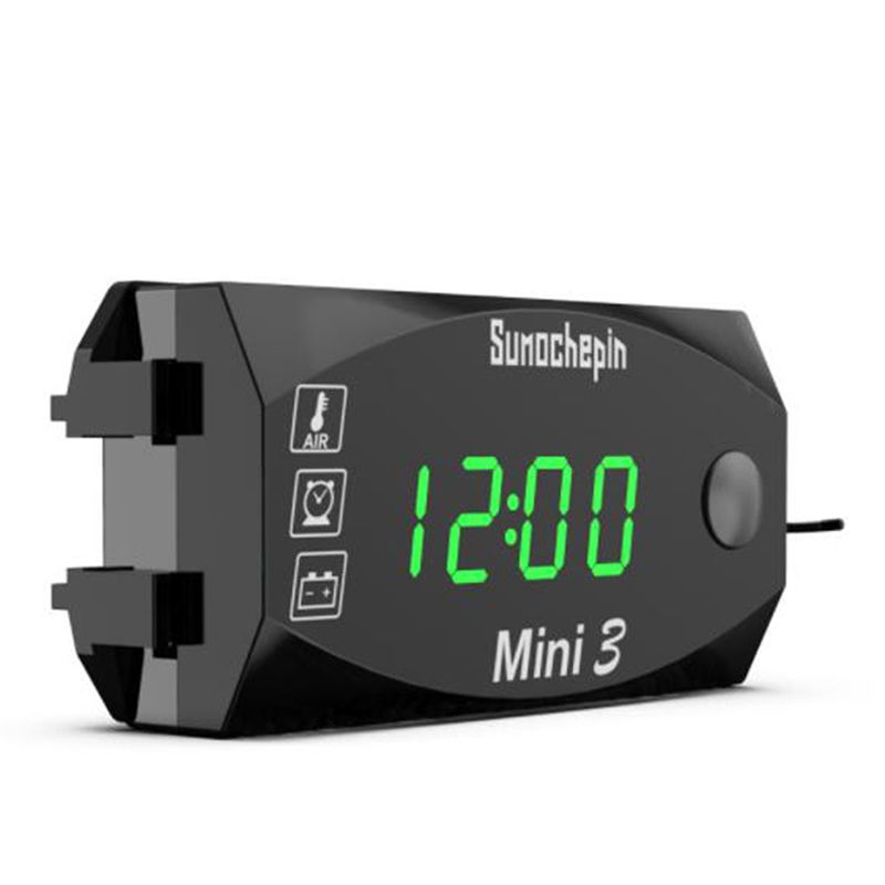 1 Set Mini 3 In 1 Digital LED Digital Display Voltmeter Ammeter Clock Thermometer Indicator Gauge Panel Meter For Car Motorcycle