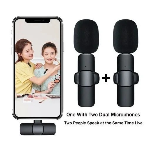 2 In 1 Dual Wireless Lavalier Microphone For Android Type-c