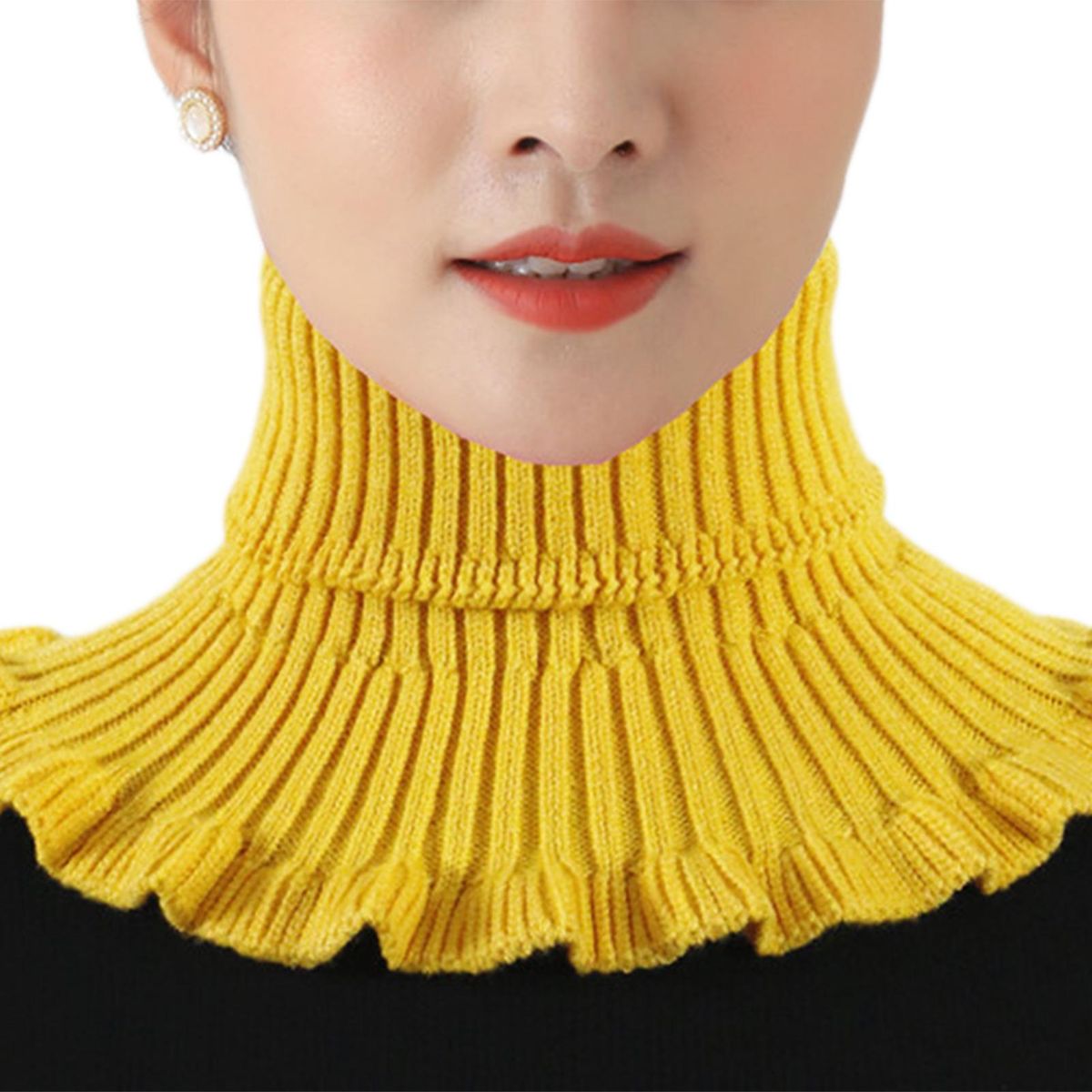Scarf High-necked Skin-friendly Elastic Fiber-Yellow