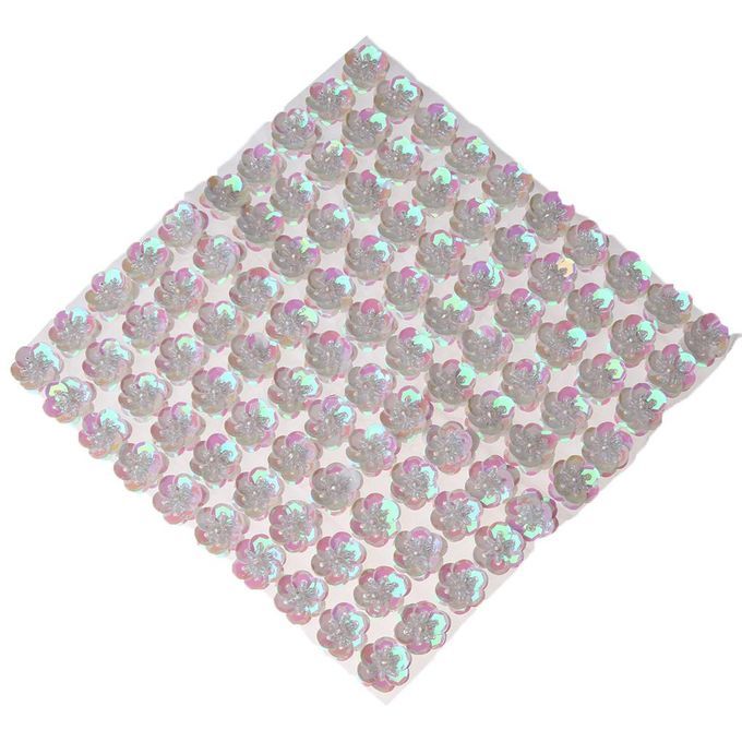 100pcs/Set Cupped Sequins Beads Flower For Sewing Decoration DIY White