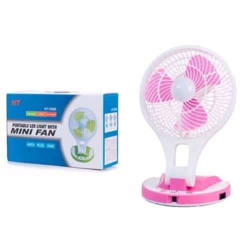 Ortable Mini Usb Plastic Rechargeable Fan With Led Light