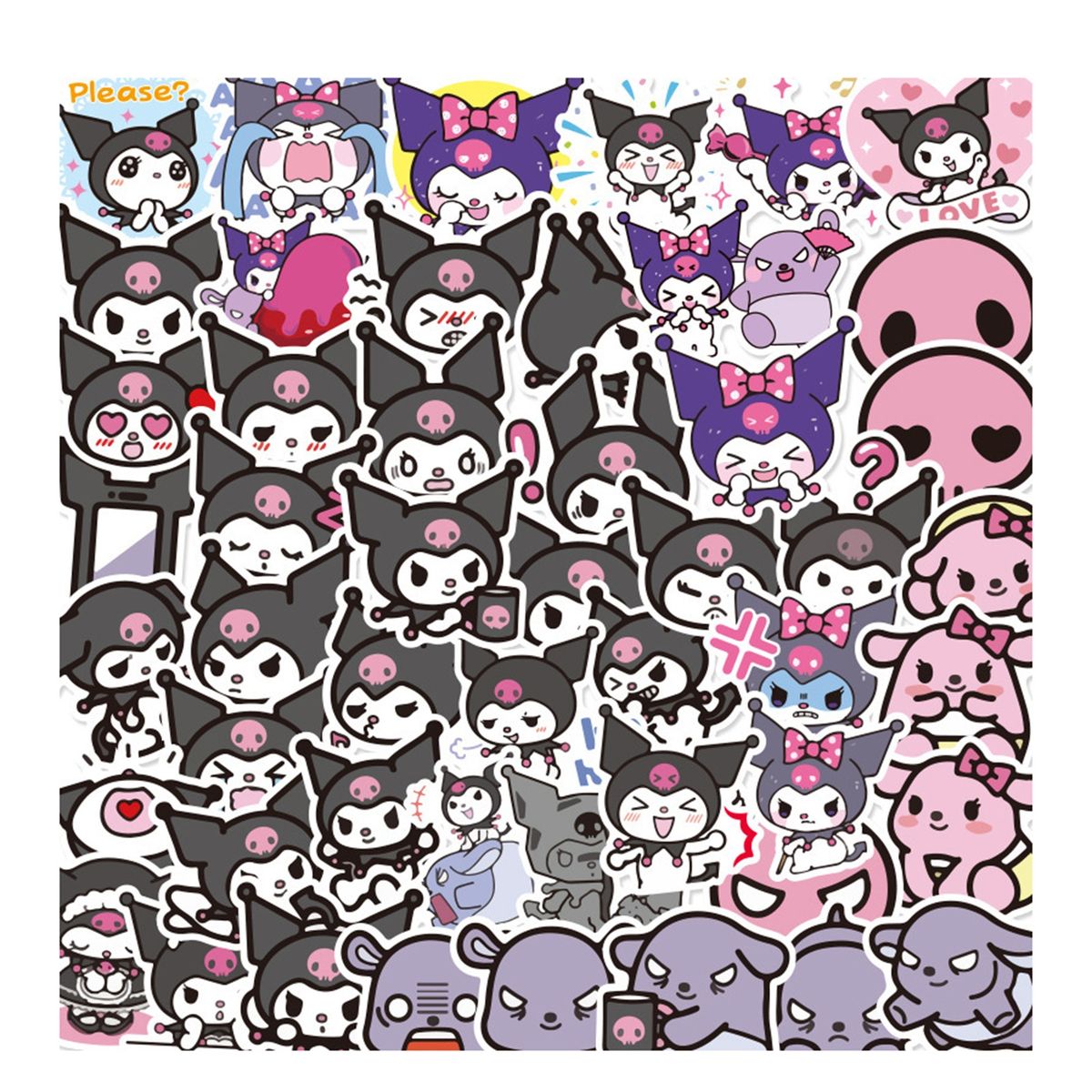 50PcsSet Logo Stickers Kuromi Decal Hand Account Journal A