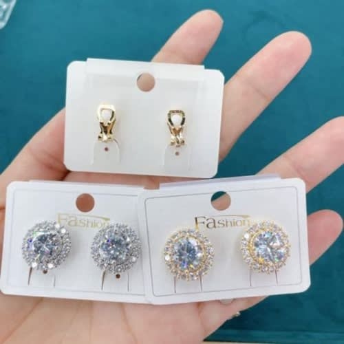2 In 1 Stud Earrings - Gold And Silver