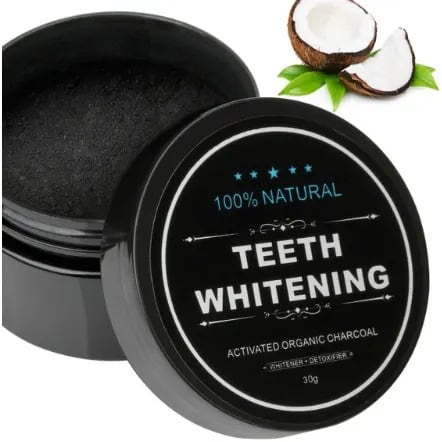 Activated Charcoal Teeth Whitening Powder - 30g + Toothbrush