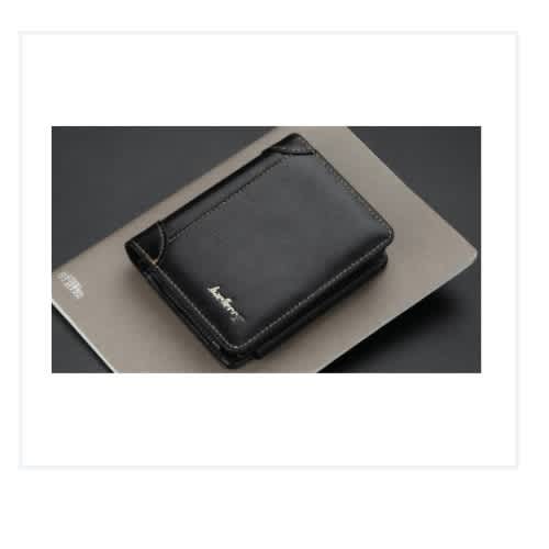 Men's Leather Multipurpose Wallet - Black