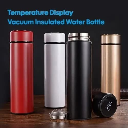 Temperature Display Vaccum Insulated Water Bottle - 4pcs