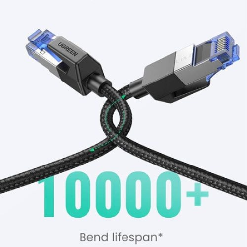 Cat8 Shielded Round Braided Cable Modular Plugs - 3m